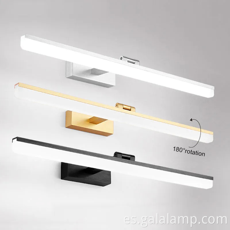 Luz de espejo LED extensible impermeable para una fácil instalación